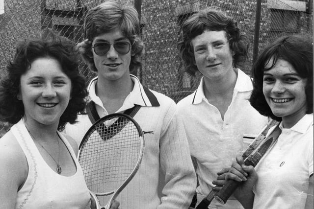 Finalists in the 1977 Westoe Lawn Tennis Club's Junior Championship for boys and girls. They are, left to right: Sheila Robinson, Mark Frazer, Michael Bannon and Sally Burnside