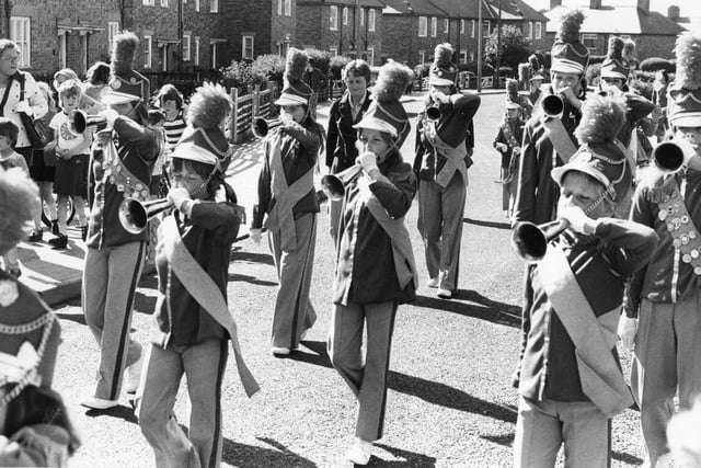 South Shields Squadronaires Juvenile Jazz Band marching to Oakleigh Gardens, Cleadon for a display in 1977. Were you in the band?