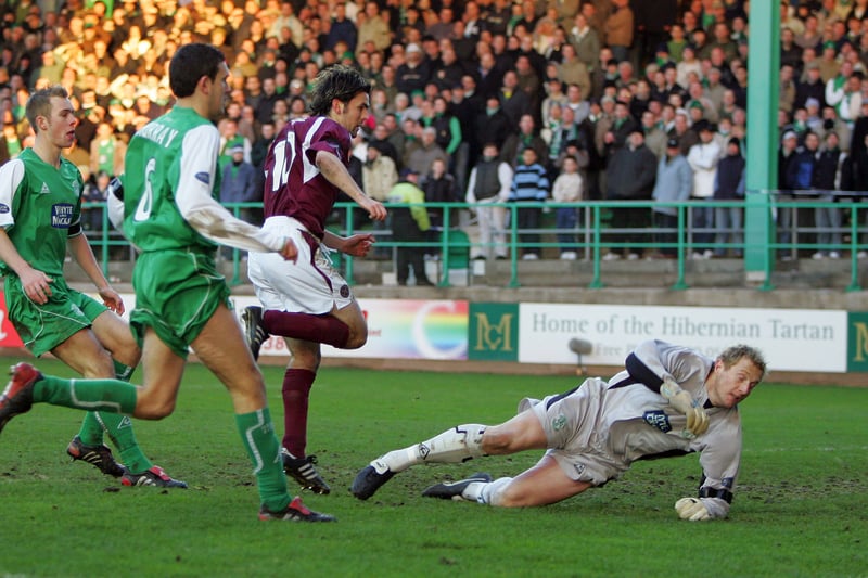 A former Hibs player who became a Tynecastle idol. Won the Scottish Cup with Hearts in 2006 after scoring a hat-trick against Hibs in the semi-final.