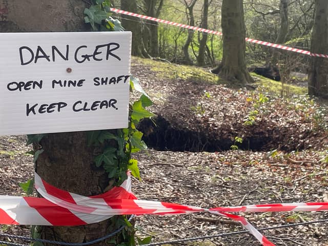 A section of Sheffield woods has been sealed off after a '200ft' deep sinkhole, pictured, appeared near a popular golf course. Photo: Dean Atkins, National World