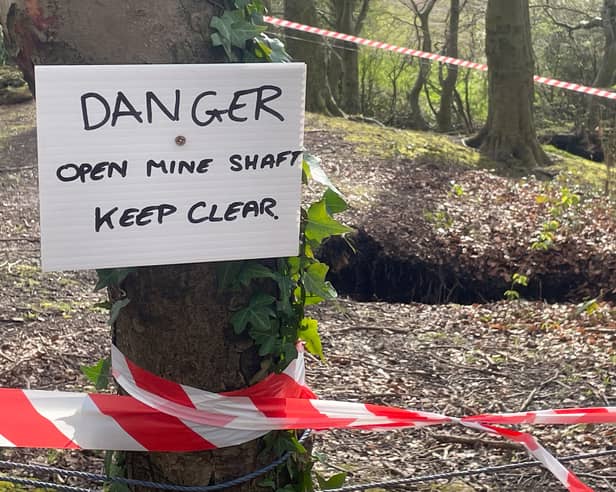 A section of Sheffield woods has been sealed off after a '200ft' deep sinkhole, pictured, appeared near a popular golf course. Photo: Dean Atkins, National World