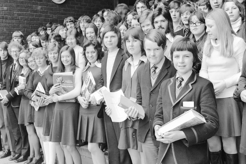 The prizewinners at the Monkwearmouth School awards ceremony posed for this photo in 1974.