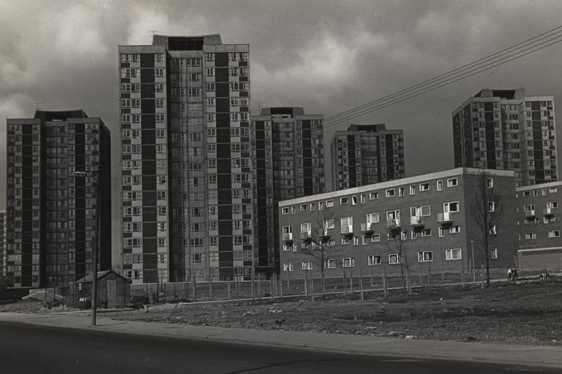  A view of the multi-storey flats Cruddas Park Elswick taken in 1965.