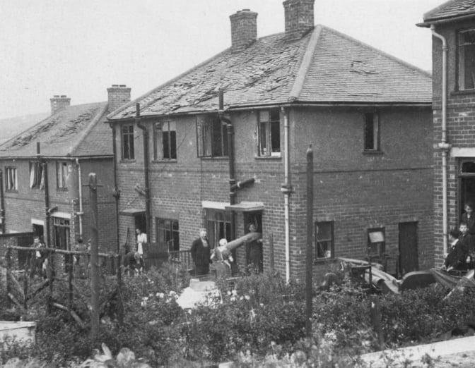 Blitz damage to homes in Sheffield