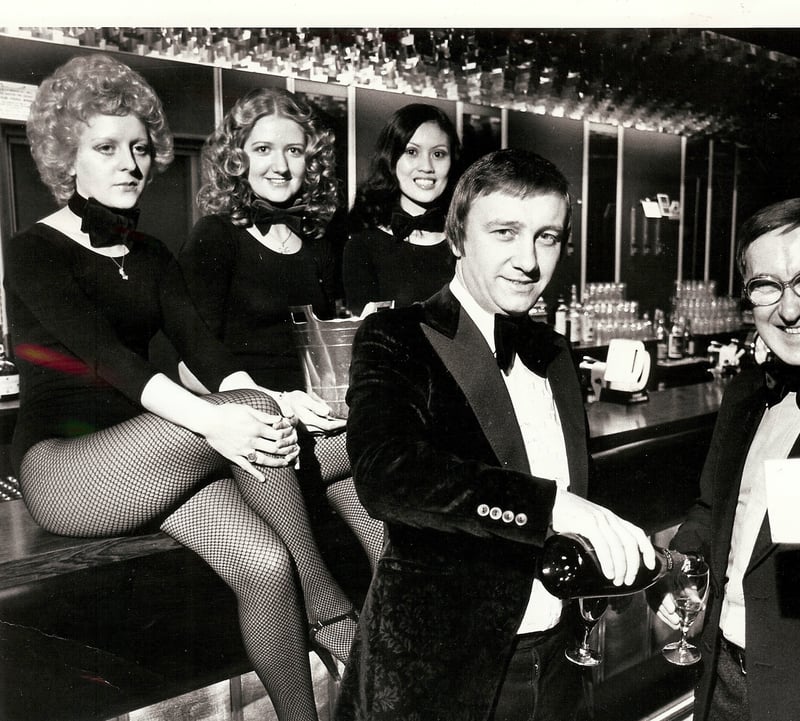 Dave Allen, pictured pouring Champagne, opens Josephine's nightclub in Sheffield in 1976