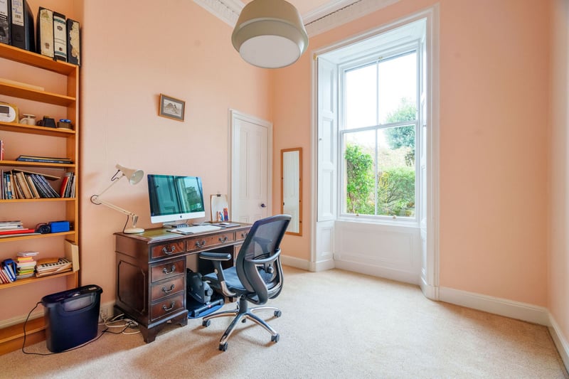 The Morningside property's fifth and final bedroom. Morningside is known for a high quality of schooling on offer both at primary and secondary level. Ideally situated for access to Napier University, the University of Edinburgh and the College of Art, all within walking distance. 
