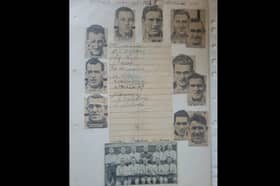 The autographs of the 11 players who won the FA Cup for Sheffield Wednesday in 1935 are up for auction. Picture:  Midlands Sports Auctions