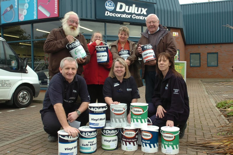 Members of Friends of Rectory Park, Houghton, collected tins of paint donated by The Dulux Centre, in 2011.
It helped towards the restoration of the Tithe barn in the park.