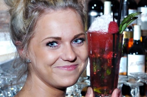 Amber Valiuskaite with her Black Raspberry Mojito at Liberty Brown in 2011.