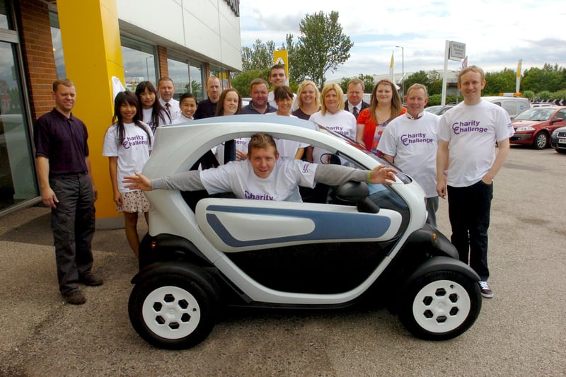 Staff at the Evans Halshaw Renault showrooms during a funday in 2012.