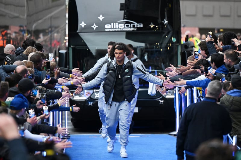 Thiago Silva of Chelsea arrives at the stadium prior to the Premier League match 