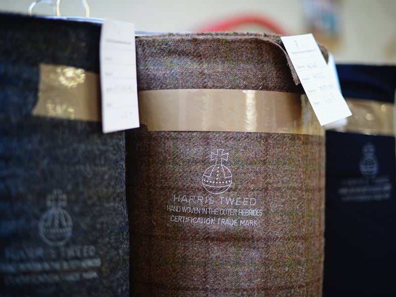 Harris Tweed or “Clo Mor” (derived from the Scottish Gaelic for ‘Big Cloth’) is the only fabric in the world which is governed by its own Act of Parliament. The decree states that genuine Harris Tweed must be made from pure virgin wool which was dyed and spun in the Outer Hebrides of Scotland and handwoven at home by the weaver.
