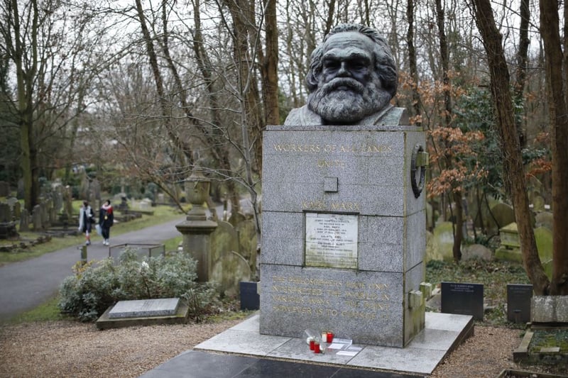 The Highgate Cemetery location of philosopher and political theorist Karl Marx's tomb appears on Google Maps, whereas those of the likes of George Eliot, Douglas Adams and George Michael do not.