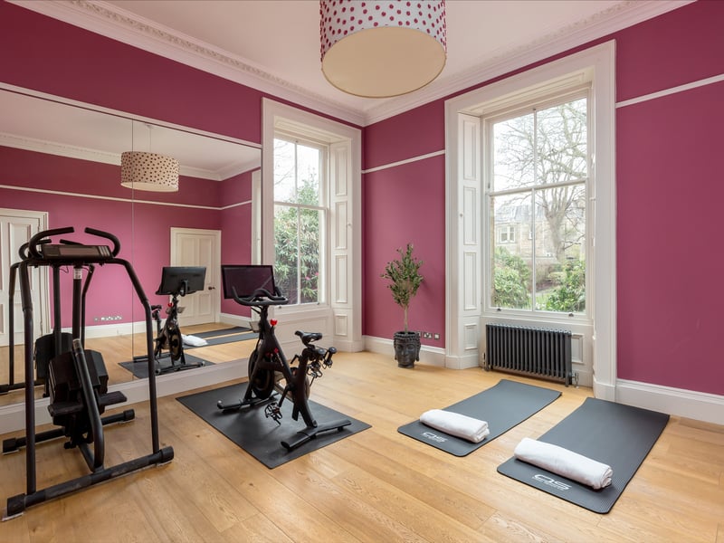 A dance and workout room with floor-to-ceiling mirrors ensured that the children could continue to enjoy their indoor hobbies during the pandemic and outside a ten-foot Flying Fox zipline running from the rear garden to the front was installed.