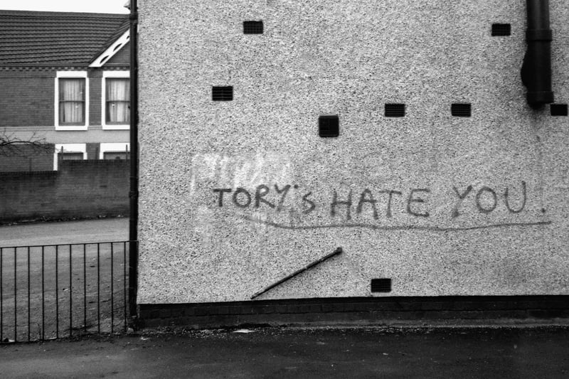 A view of graffiti on the Conservative Club in Sefton Park. The sentiment hasn't changed for many people, but the area has. Sefton Park was named in the Sunday Times Best Places to Live 2024 in March.