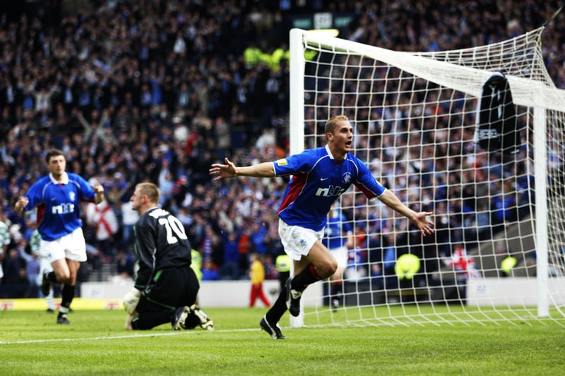 One of the most dramatic Old Firm Scottish Cup finals in history saw Rangers snatch a last-minute winner thanks to a Danish forward Peter Lovenkrands. Having already scored Gers’ first goal to cancel out John Hartson's headed opener, Lovenkrands had the final say to settle a nail-biting encounter, nodding home Neil McCann's cross to ensure the trophy headed to Ibrox. That goal came after Barry Ferguson's free-kick had levelled the contest following Bobo Balde's close-range finish midway through the second half.