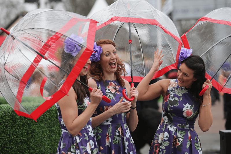 Matching outfits and matching umbrellas? These women smashed it in 2016.