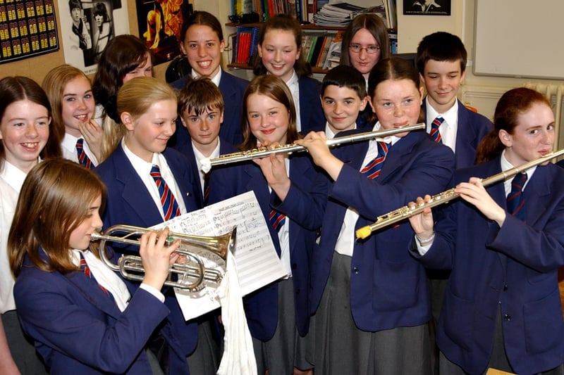 Sunderland High School students held a sponsored silence with a difference with their musical instruments muted in 2003.