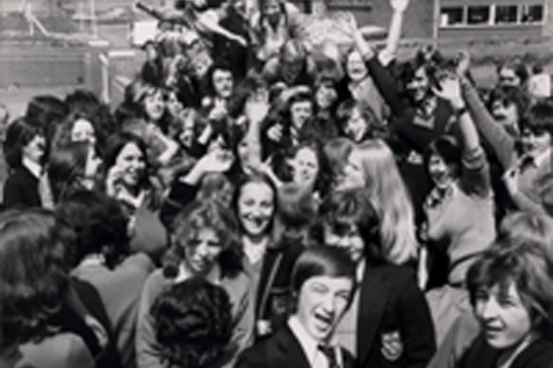 Blackpool Collegiate High School May 1975. fifth form pupils rebel over being told they must attend school between O' level examinations
