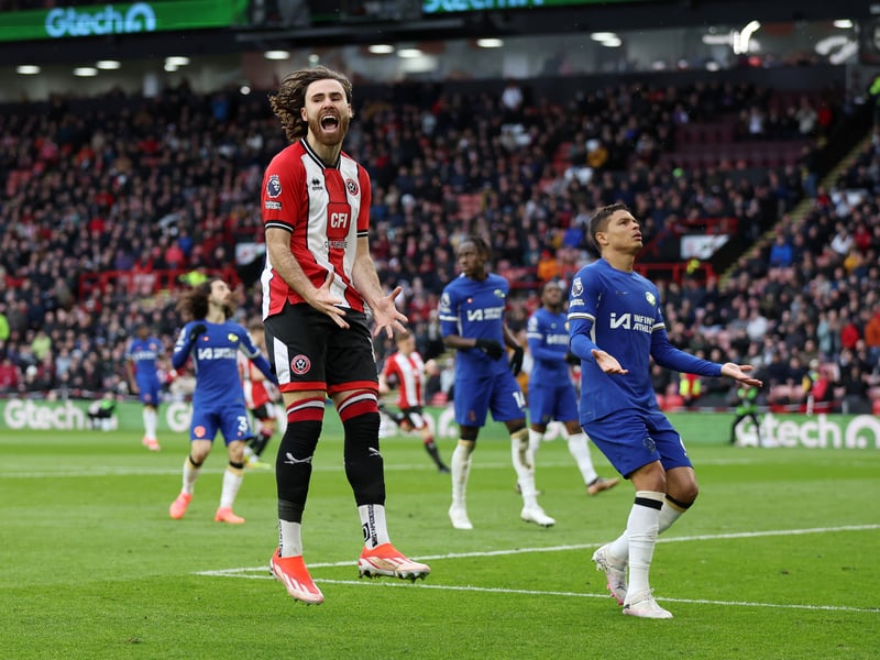 A constant pest to the Chelsea defence and could have added another goal to his tally but for Caicedo's block after good work from McBurnie. There were times when a chance may have presented itself if he was a bit more forthright, including a 50/50 with Silva that the Brazilian was more committed to