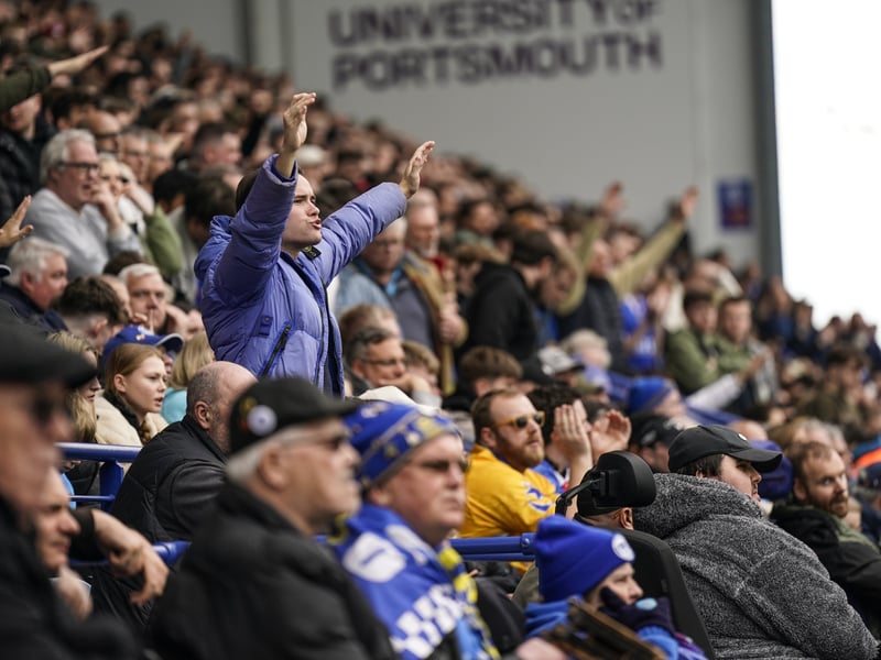 25 brilliant images of 20K Portsmouth fans in party mood as side move to brink of Championship against Shewsbury Town