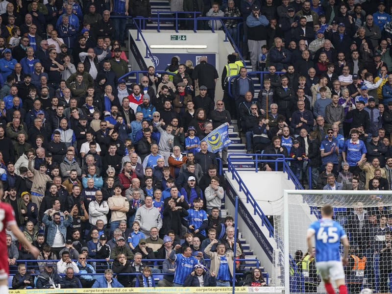 25 brilliant images of 20K Portsmouth fans in party mood as side move to brink of Championship against Shewsbury Town