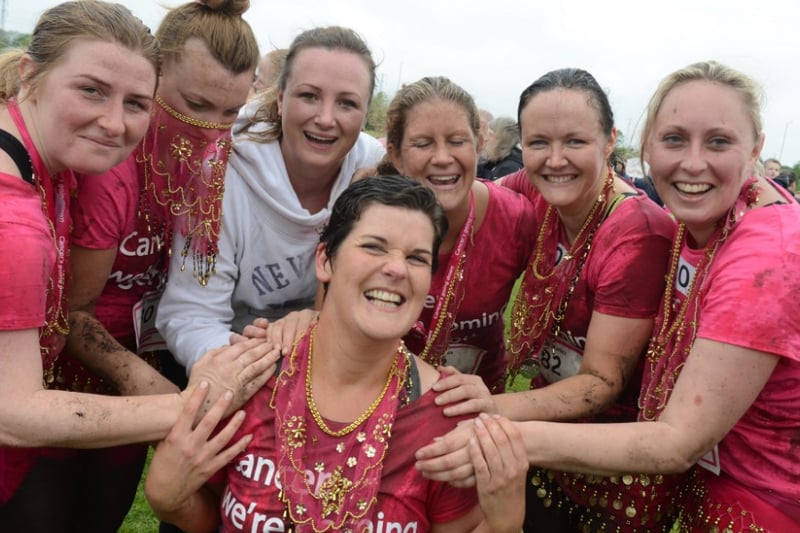 The Pink Jeanies team which took part in the 2014 Pretty Muddy event at Herrington Country Park.
