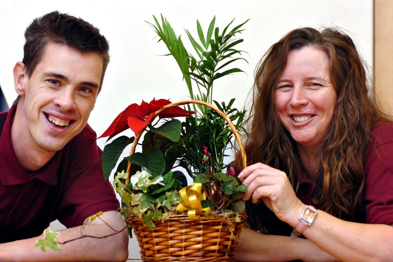 Chris Younger and Tracy Williams from Bishopwearmouth Florists and Landscaping were demonstrating their flower baskets and Christmas displays in 2011.