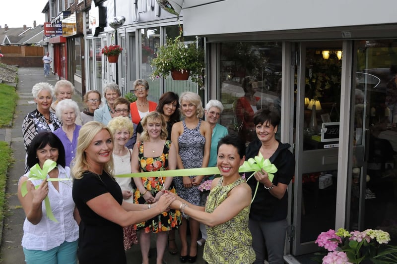 Florist Debby Clark (right) at the opening of her new shop in Wavendon Crescent in August 2012.