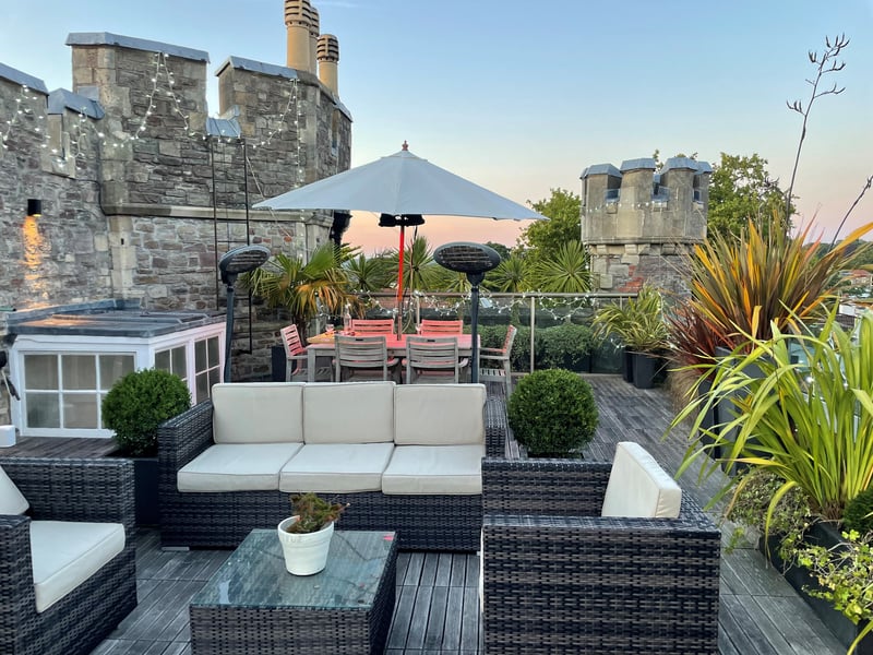 There are stunning 360 degree views from the roof terrace.