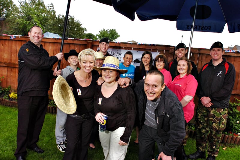 Wet weather could not dampen the spirits of the fundraisers at a 2011 charity day at the Victoria Inn, Biddick. 
Teams from Hays Travel, Barclays Bank and The Rifles Regiment supported the event.