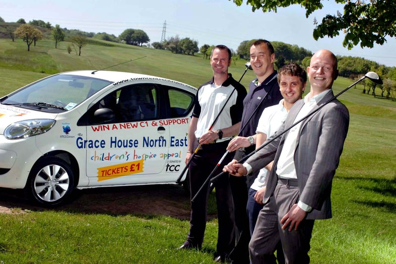These Barclays Bank business managers organised a charity golf day at Boldon Golf Course for the Grace House Hospice Appeal.
Pictured, left to right, are; Carl Tully, Michael Hendry, Gary Atkinson and Joe Jenkins.