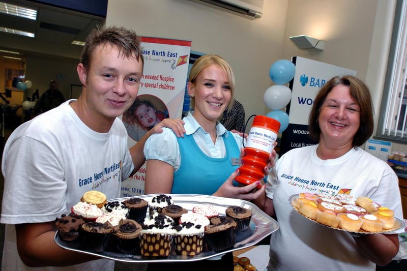 The Grace House Hospice Appeal fun day at the Fawcett Street branch in 2011. 
Assistant manager Laura Brookes, centre, was joined by personal banker Andy Smith and cashier Janice Armstrong.