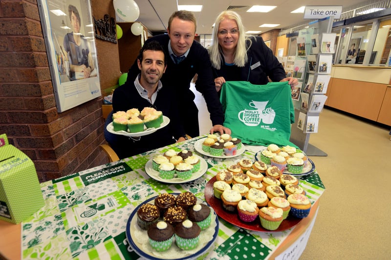 Former Sunderland footballer Julio Arca signed autographs at Barclays branch in Southwick as part of their Macmillan Big Coffee morning in 2014. 
Julio was pictured with personal manager Andy Smith and branch manager Alison Humphrey.
