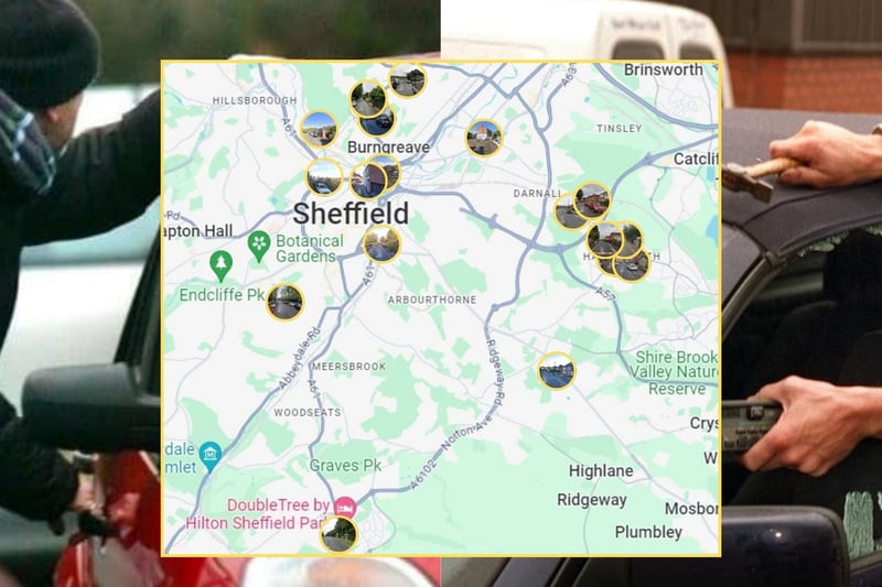 The worst Sheffield streets for reported vehicle offences have been revealed through the release of police crime data 