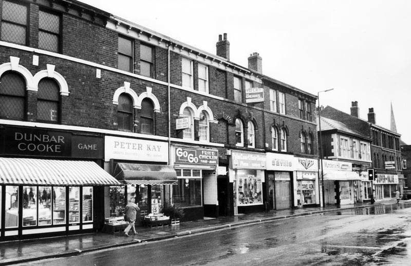 Shops on London Road, Sheffield, in 1986