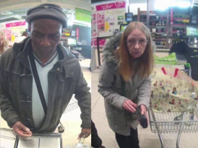 Police want to speak with this man and woman in connection with a theft at Asda on Chaucer Road, Sheffield.