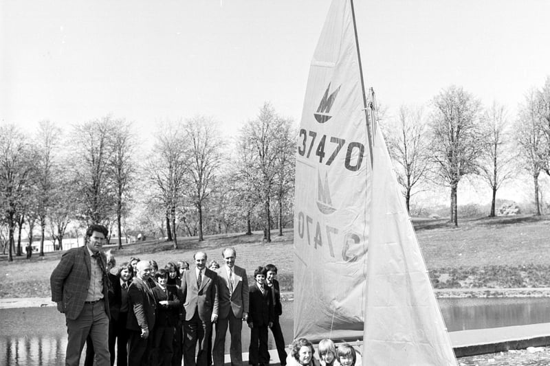 The pupils and teachers at Broughton High School Edinburgh built their own dinghy in May 1975.