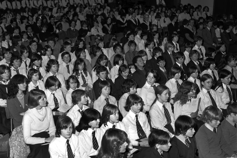 Pupils from James Gillespie's High School Edinburgh on Founders' Day February 1978.