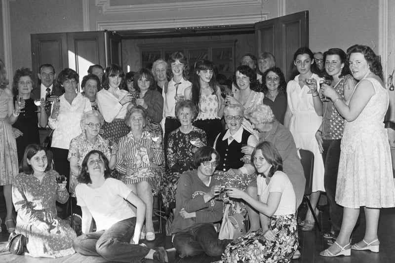 Staff and pupils of Cranley girls' school in Edinburgh have a farewll party before their merger with St Denis' school in July 1979.