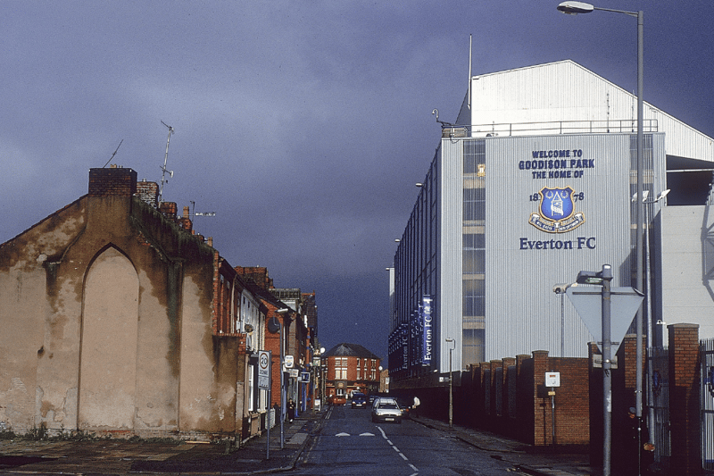 Goodison Park, home of Everton FC, in November 2000.
