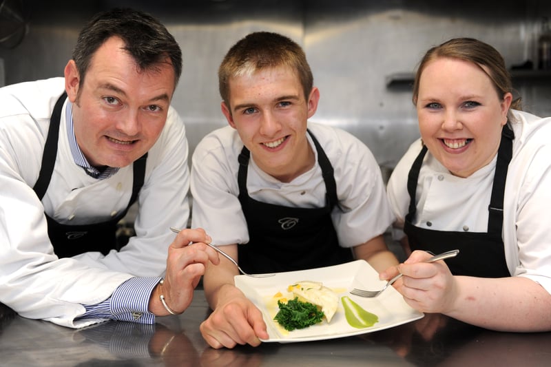 James Porteous (15), a student at Tynecastle High School, Edinburgh, won the Channings Schools Cookery Competition. The challenge was to create a dish with no more than five ingredients to reflect the five Olympic rings on a budget of £5. James' winning dish was a haddock recipe named 'Podium Finish' and featured on the Channings' menu for two weeks ahead of London 2012. Pictured (left to right) is DJ Grant Stott, James Porteous and Head Chef Karen Higgins.
