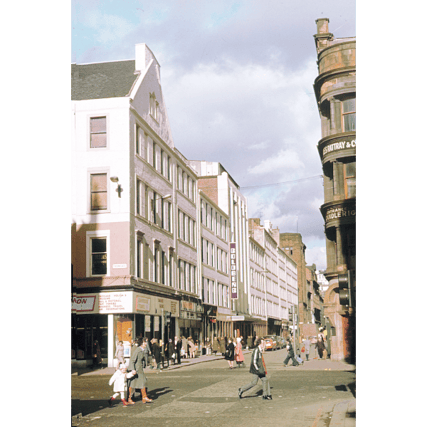 Looking north up Candleriggs with the famous Goldbergs being pictured.