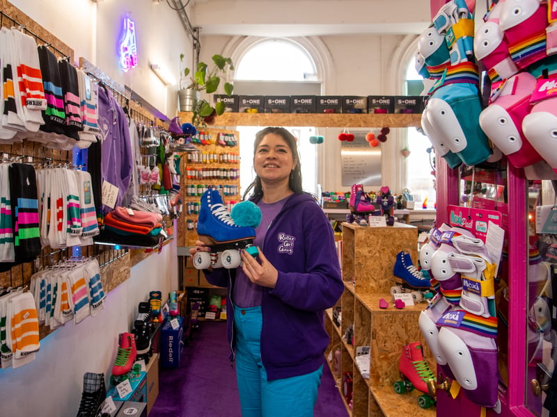 The Skate Sanctuary opened in Mabgate Mills in July after the brand Roller Girl Gang was looking to move from its Corn Exchange site to a bigger venue. Pictured is founder Melissa Blackwood. 