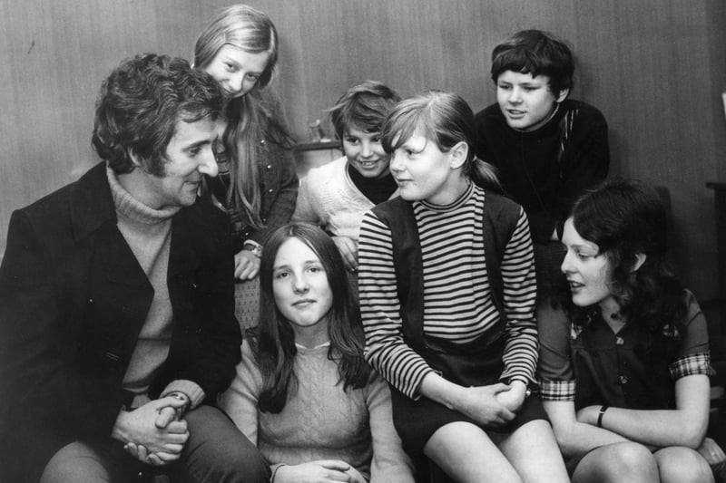 Oh yes they were.
Cleadon Park Secondary School pupils were pictured in 1972 with pantomime star Roy Fell who was appearing as Buttons in Cinderella at Sunderland Empire.