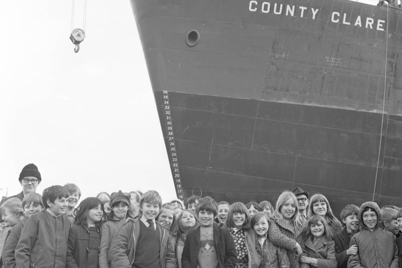 A day trip with a difference for these children from New Silksworth School.
They spent a day at a ship launch at the Southwick yard of Austin and Pickersgill in April 1970.