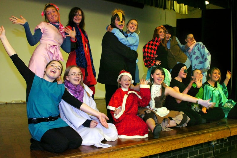Some of the cast of Beauty and the Beast-The Summer garden, performed by pupils at Collegiate High School, Blackpool