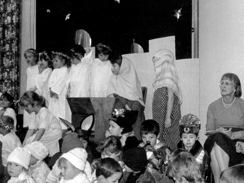 The nativity play at Monteney Nursery First, Monteney Crescent, Sheffield, in 1989