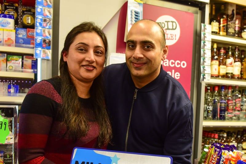 Jason and Amanjot Kooner whose Chester News shop sold a £1 million ticket to one of their customers in 2017.