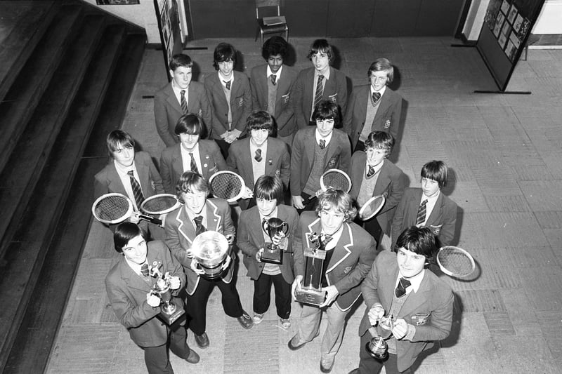 Southmoor School's award-winning tennis teams lined up for this photo in July 1980.